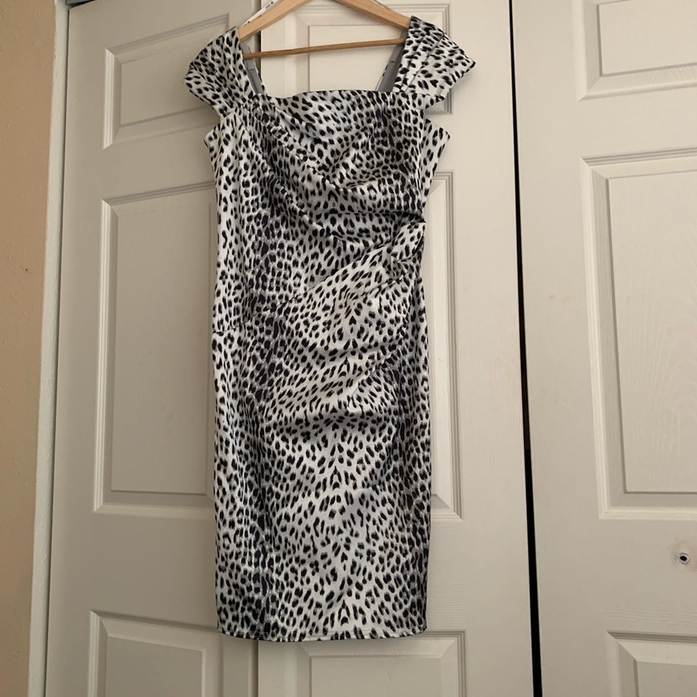 Tadashi shoji leopard print dress